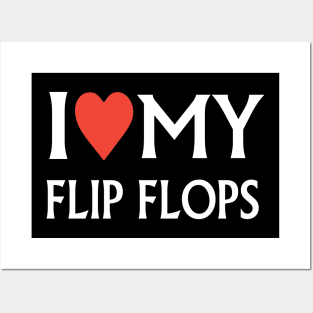 Funny Summer Sunshine I Love My Flip Flops Cute Beach Posters and Art